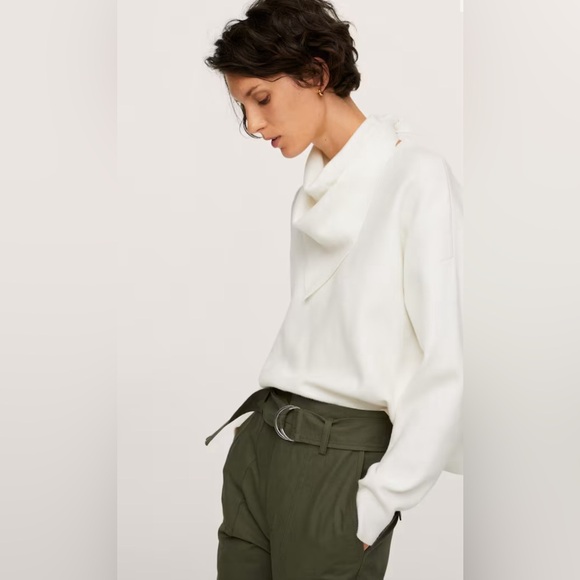 NWT Mango Belt high-waist trousers Sz. EUR 38 US 6 - Picture 7 of 10